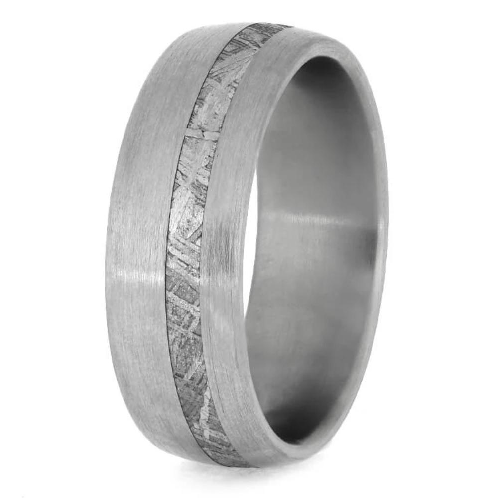 Plus Size Men's Meteorite Wedding Band in Brushed Titanium-3866X - Jewelry by Johan