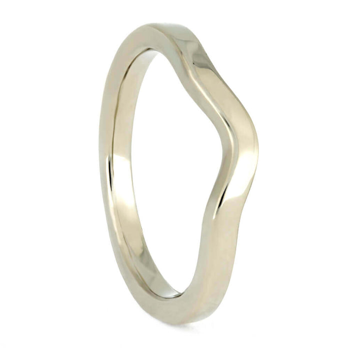 Meteorite Bridal Set, Solitaire Engagement Ring With White Gold Shadow Band