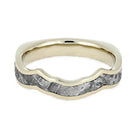 Custom Shadow Wedding Band With Euro Shank and Gibeon Meteorite-3871 - Jewelry by Johan