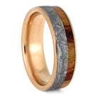 Meteorite And Tulipwood Wedding Ring Set