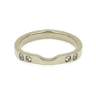 White Gold Women's Wedding Band With Diamonds, Custom Shadow Band-3885WG - Jewelry by Johan