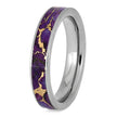 Lava Turquoise Ring, Purple Turquoise Wedding Band In Titanium-3895 - Jewelry by Johan