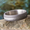 Men's Meteorite Wedding Band With Sandblasted Titanium-3903 - Jewelry by Johan