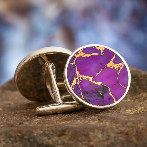 Gem Alloy Turquoise Cuff Links
