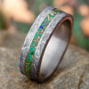Colorful Desert Mosaic Wedding Ring With Meteorite Edges-3926 - Jewelry by Johan