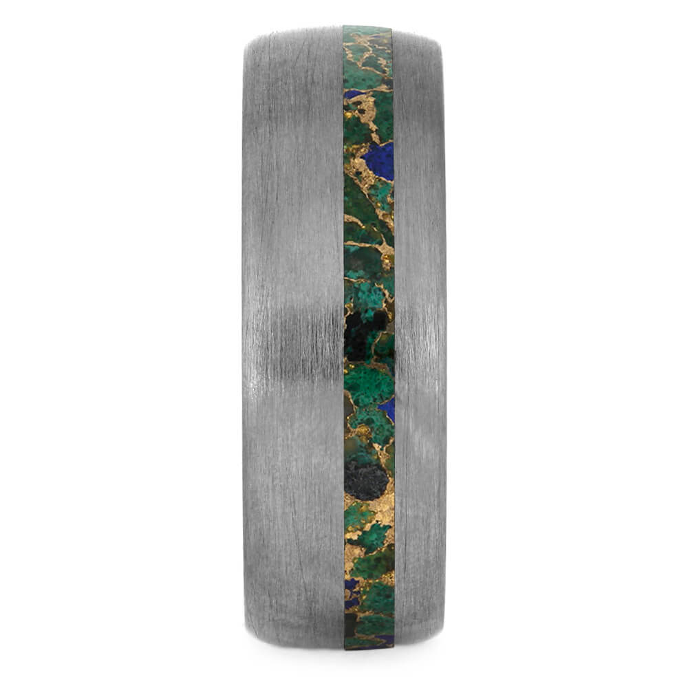 Desert Mosaic Wedding Band, Titanium Ring With Brushed Finish-3930 - Jewelry by Johan