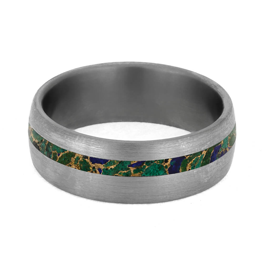 Desert Mosaic Wedding Band, Titanium Ring With Brushed Finish-3930 - Jewelry by Johan