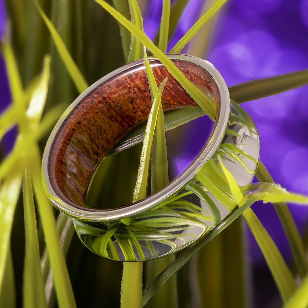 Concave Wedding Band, Mahogany Wood Ring-3954 - Jewelry by Johan