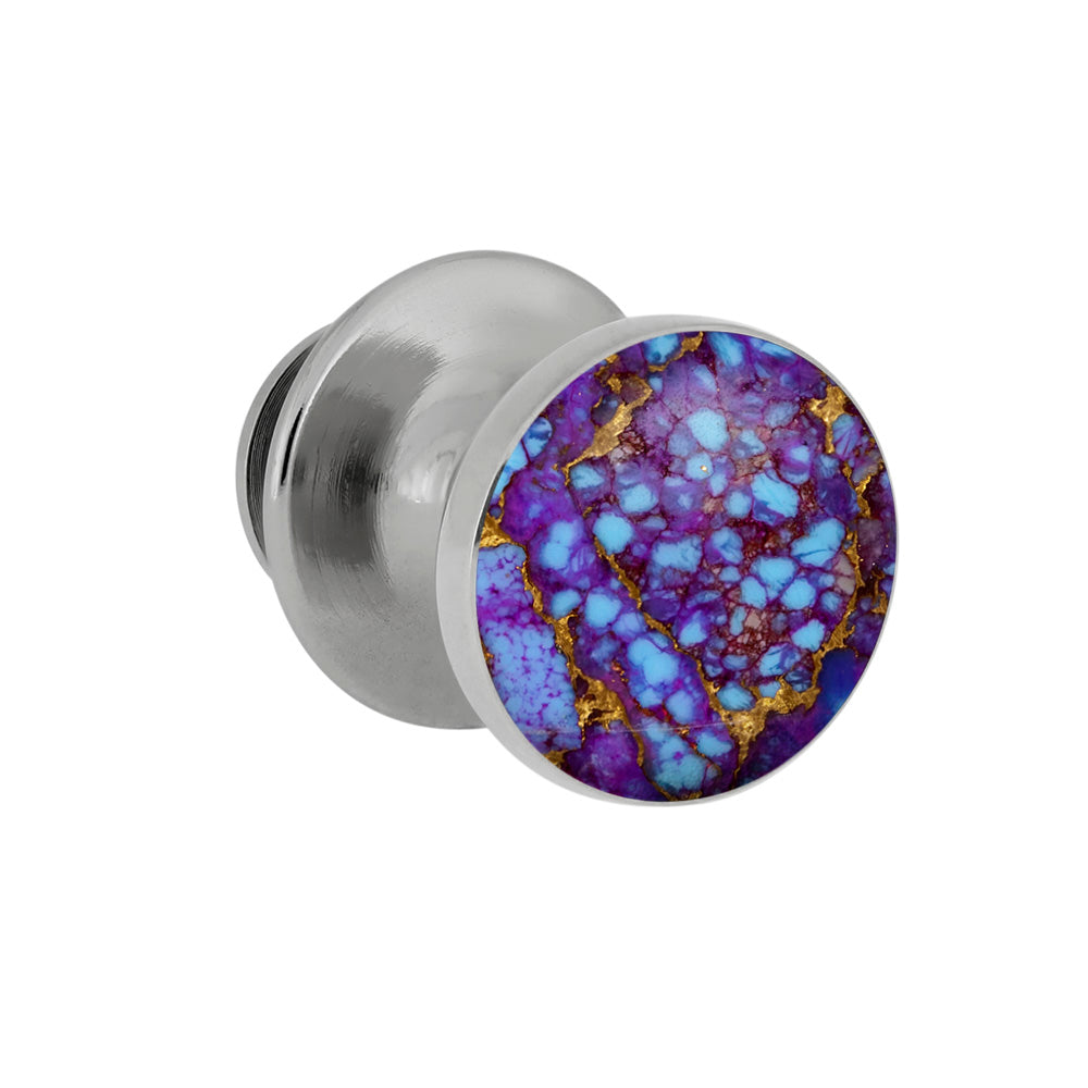 Lava Mosaic Turquoise Tie Tack With Sterling Silver
