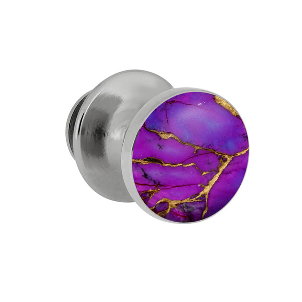 Lava Turquoise Tie Tack With Sterling Silver