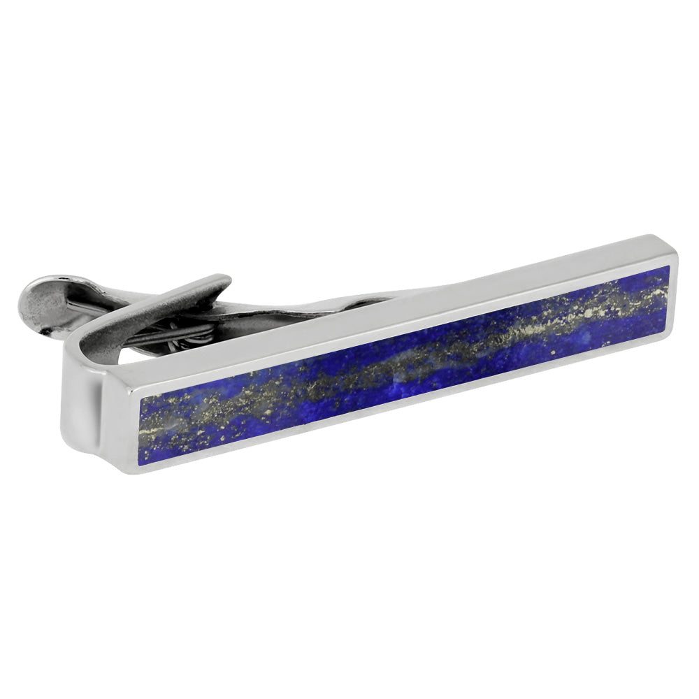 Lapis Lazuli Tie Clip in Sterling Silver