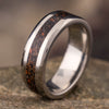 Dinosaur Bone Men's Wedding Band With Beveled Edge-4041 - Jewelry by Johan