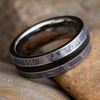 Black Jade Wedding Band with Blue and White Mokume-4073 - Jewelry by Johan
