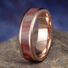 Petrified Wood Wedding Band in Rose Gold-4083 - Jewelry by Johan