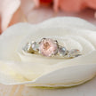 Morganite Engagement Ring with Moonstones and Meteorite-4167 - Jewelry by Johan