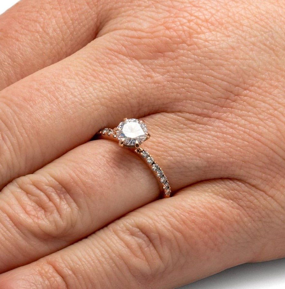 Moissanite Engagement Ring With 6 Claw Prong Setting-4278 - Jewelry by Johan