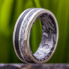 Black Jade Wedding Band With Meteorite, White Gold And Mokume Gane-4311 - Jewelry by Johan