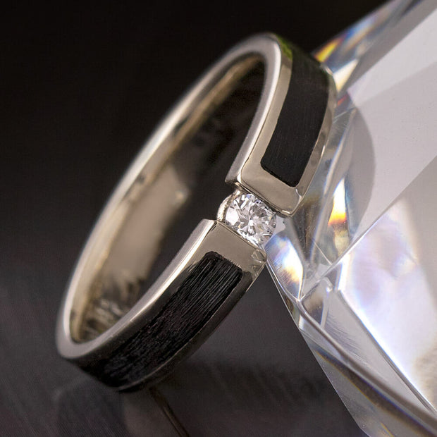 Vinyl Record Engagement Ring with Diamond-4416 - Jewelry by Johan