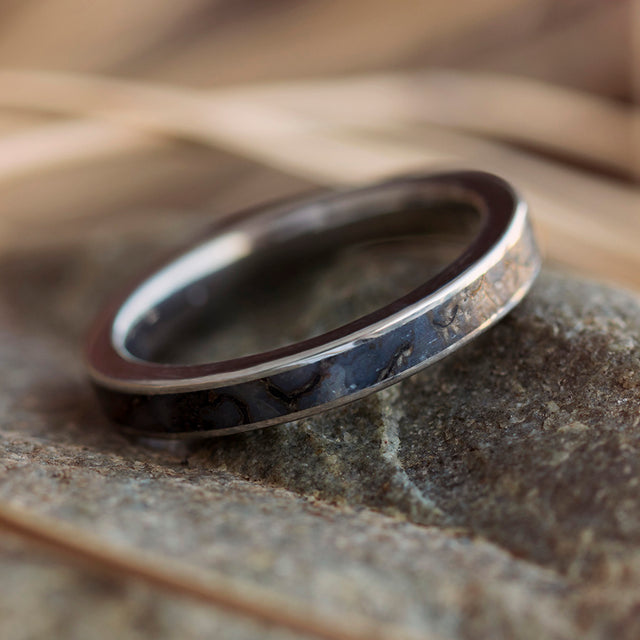 Dinosaur Fossil Women's Wedding Band, In Stock-SIG3025 - Jewelry by Johan