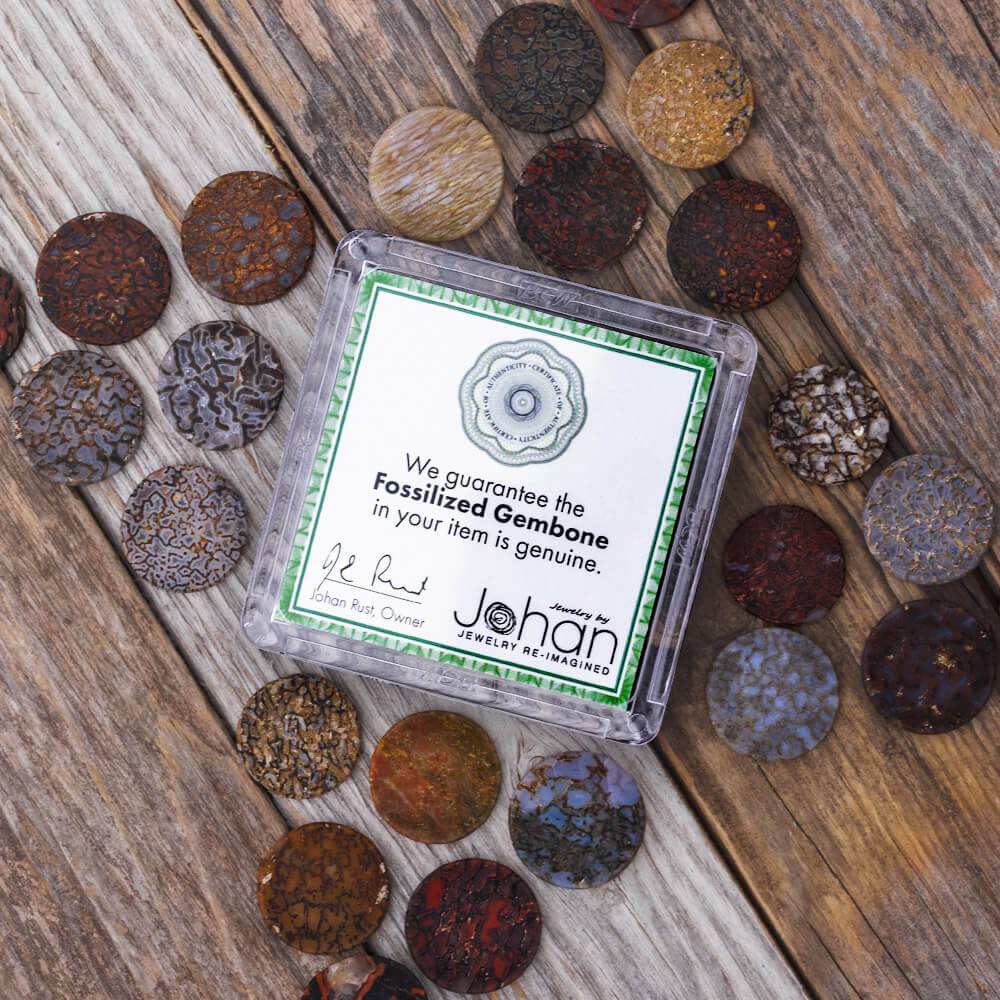 Fossilized Dinosaur Bone Souvenir Token-4761 - Jewelry by Johan