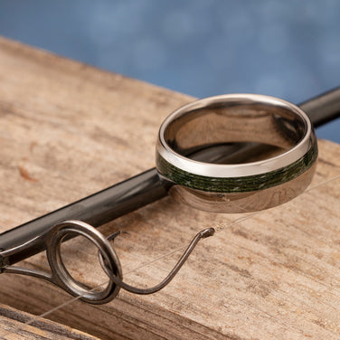 Green Fishing Line Men's Titanium Wedding Band-3941 - Jewelry by Johan