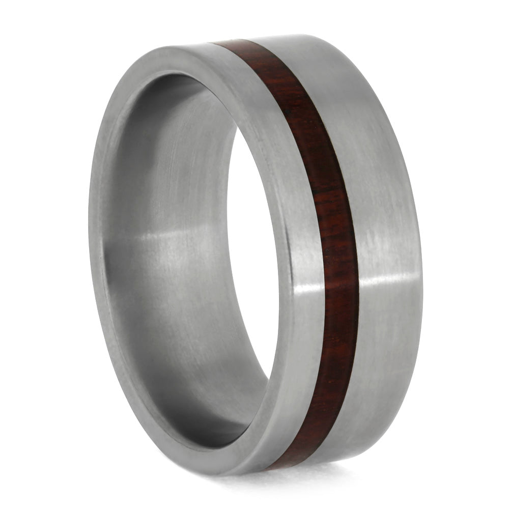 Bloodwood Ring In Matte Titanium Band, In Stock