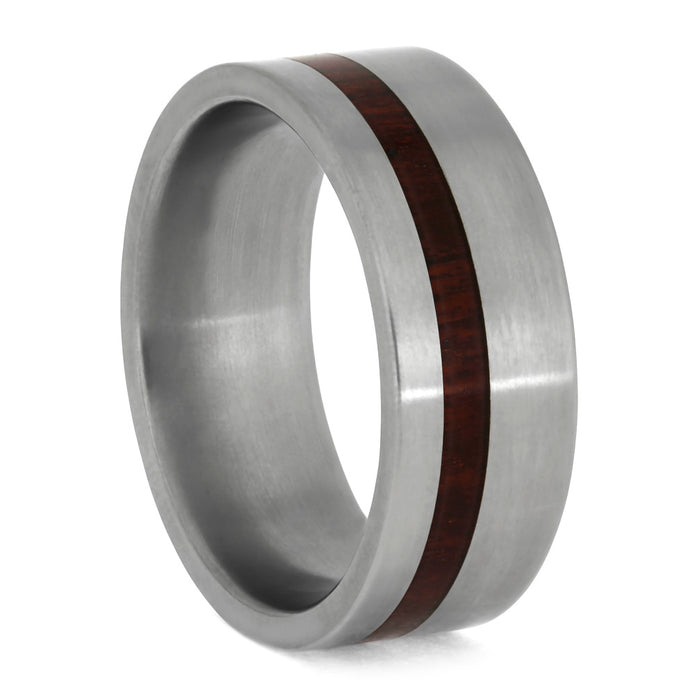 Bloodwood Ring In Matte Titanium Band, In Stock