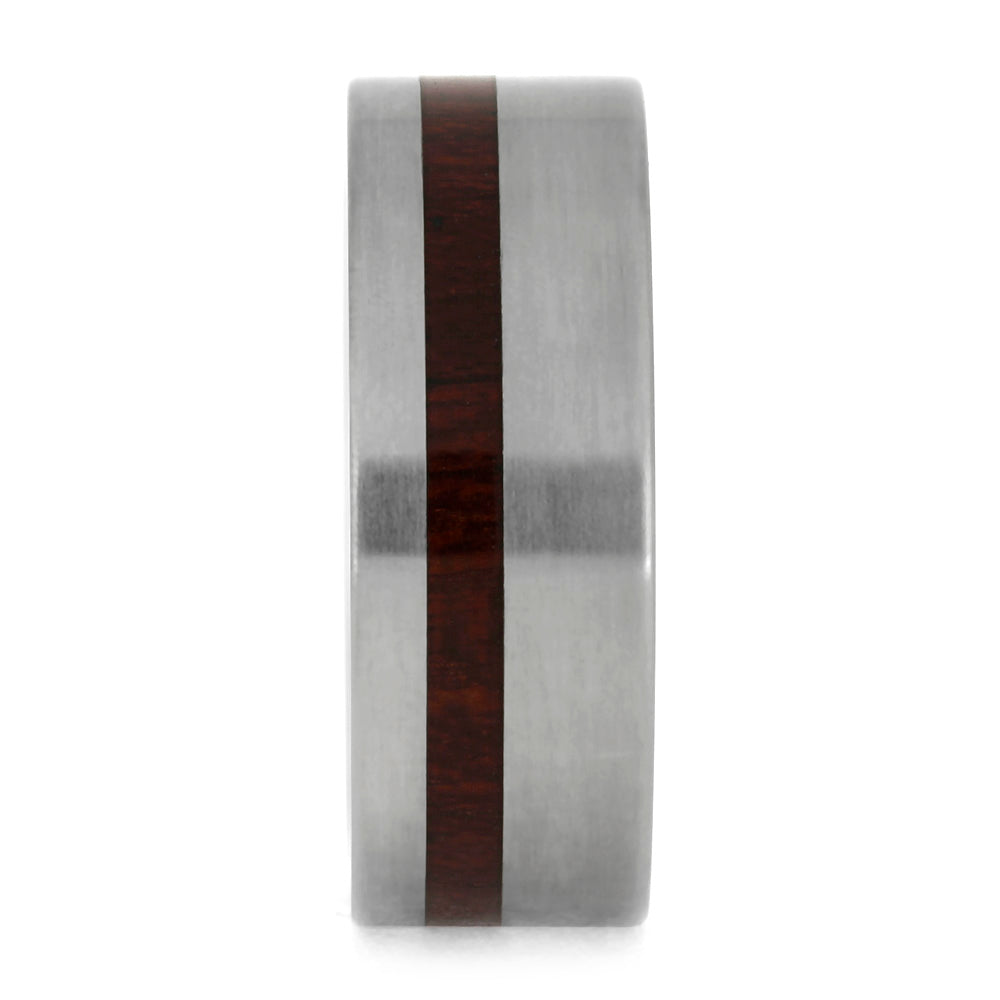 Bloodwood Ring In Matte Titanium Band, In Stock