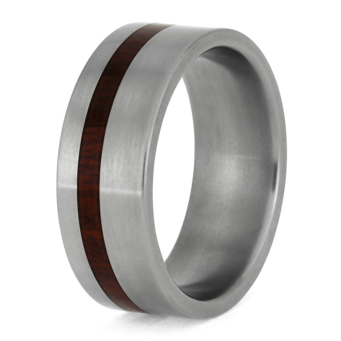 Bloodwood Ring In Matte Titanium Band, In Stock