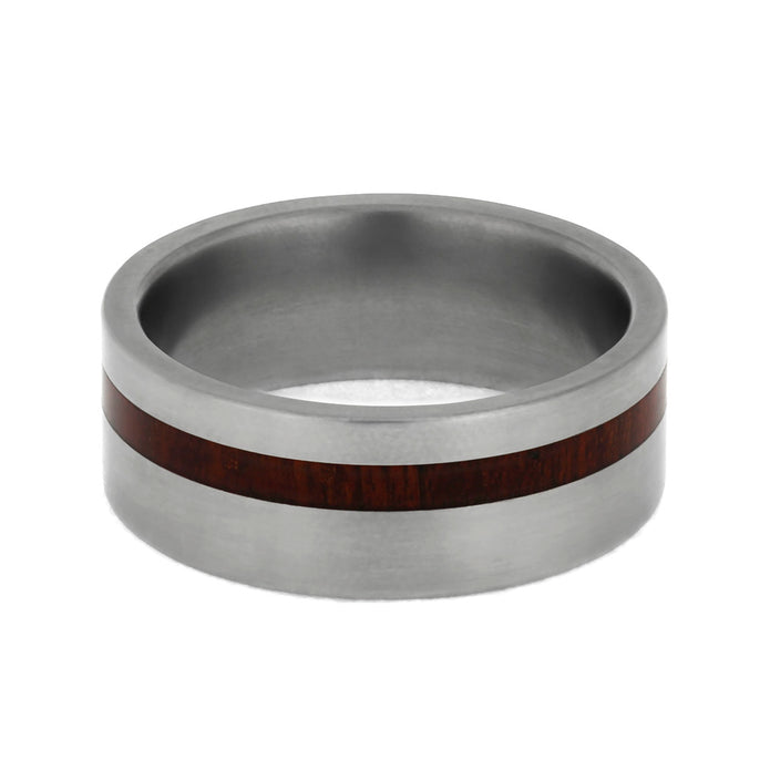 Bloodwood Ring In Matte Titanium Band, In Stock