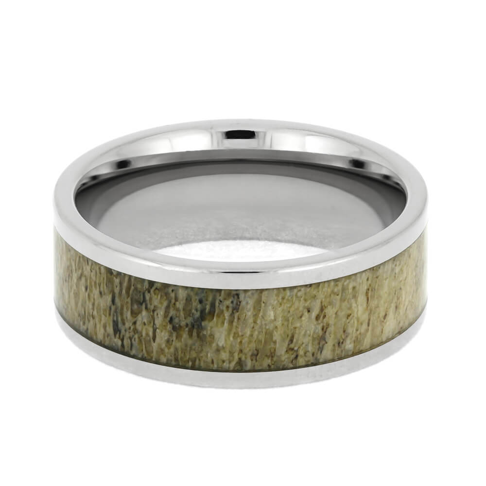 8mm Titanium Deer Antler Men's Wedding Band, In Stock-SIG3015 - Jewelry by Johan