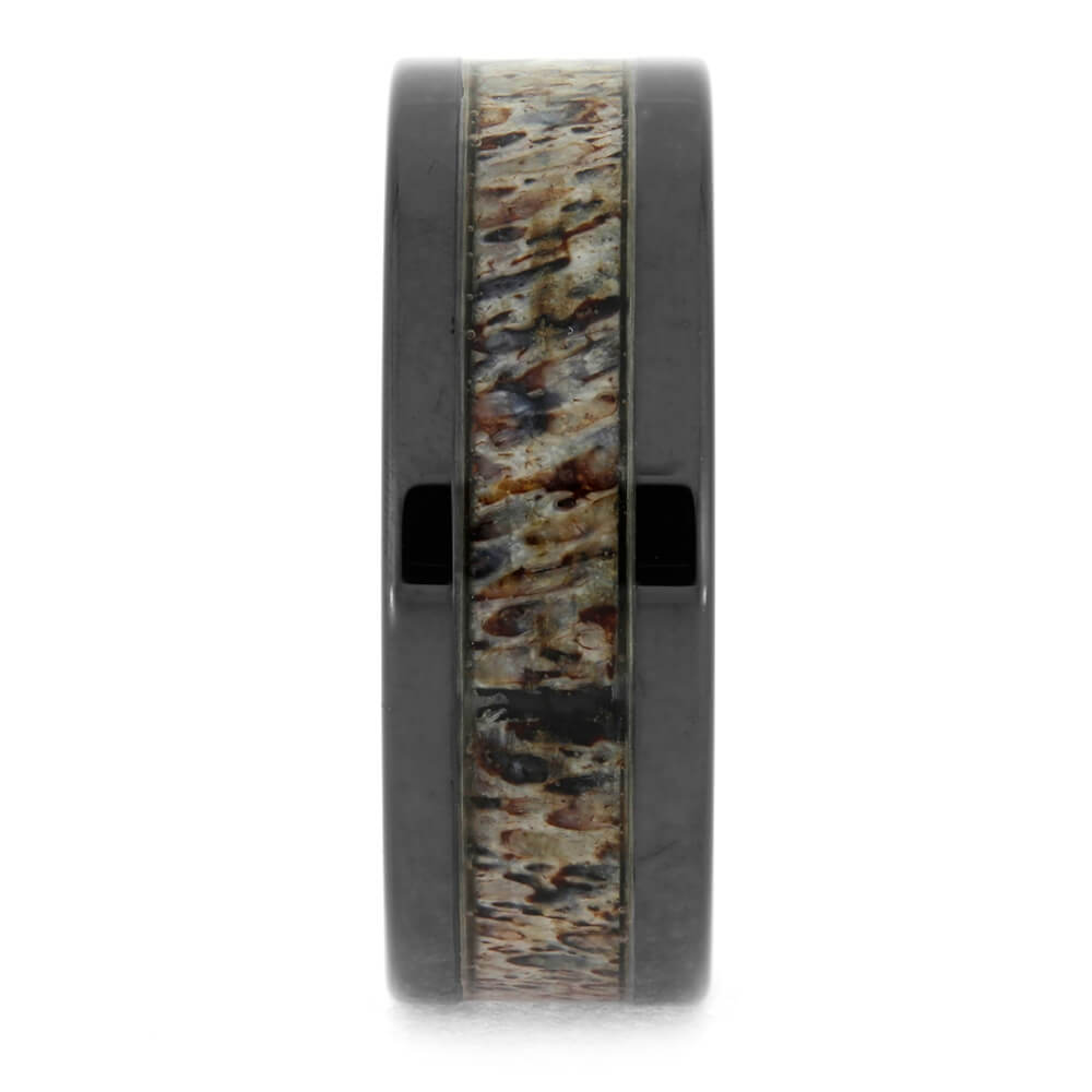 Antler & Black Ceramic Men's Wedding Band