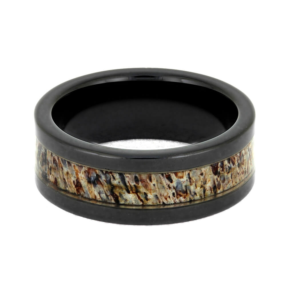 Antler & Black Ceramic Men's Wedding Band