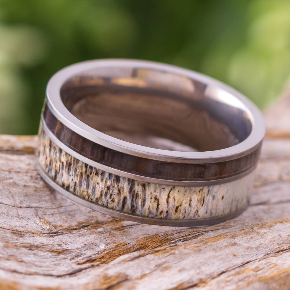 Antler & Ironwood Men's Wedding Band, In Stock-SIG3019 - Jewelry by Johan