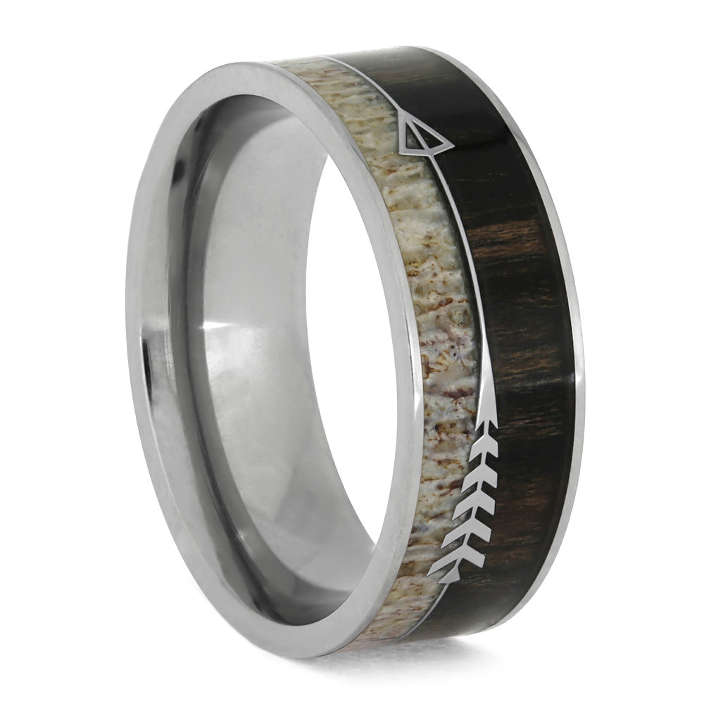 Antler & Ironwood Ring With Silver Arrow, In Stock-SIG3020 - Jewelry by Johan