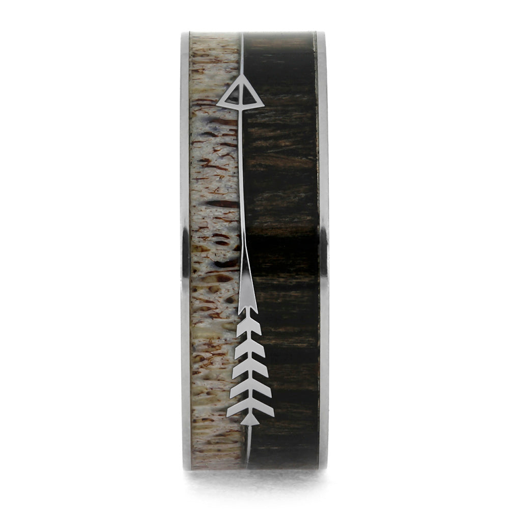 Antler & Ironwood Ring With Silver Arrow, In Stock-SIG3020 - Jewelry by Johan