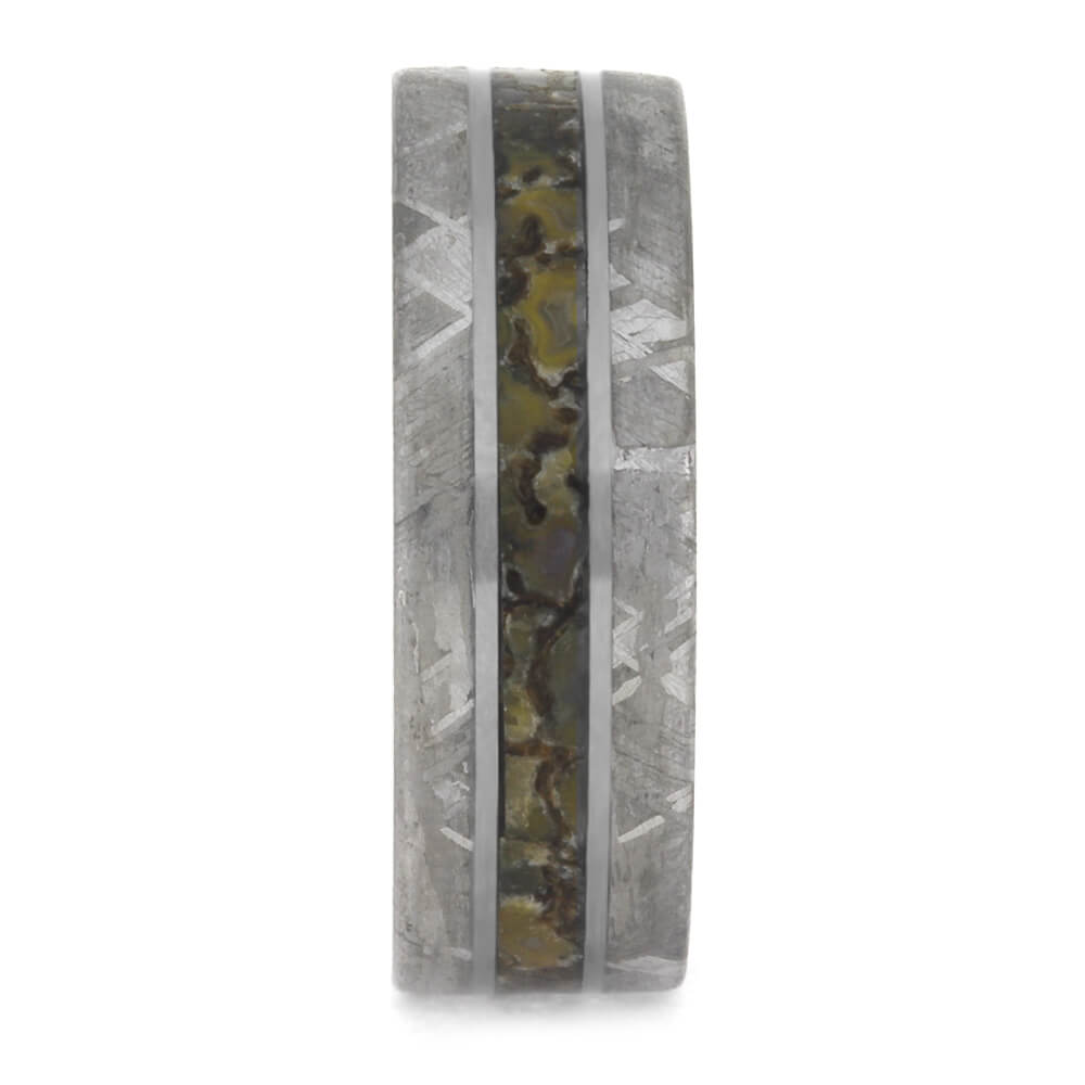 Dino Fossil & Meteorite Men's Wedding Band, In Stock-SIG3026 - Jewelry by Johan