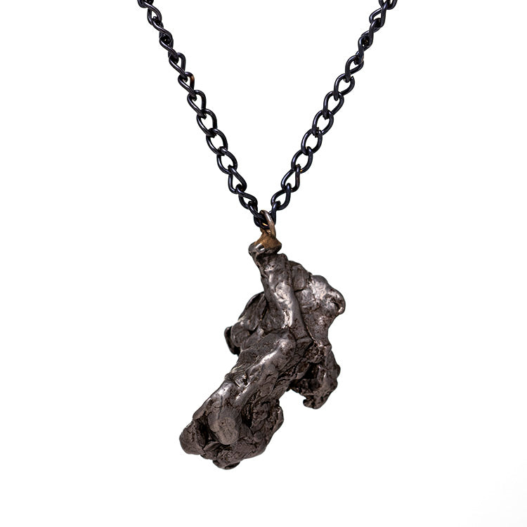 Meteorite Nugget Necklace With Black 30 Chain