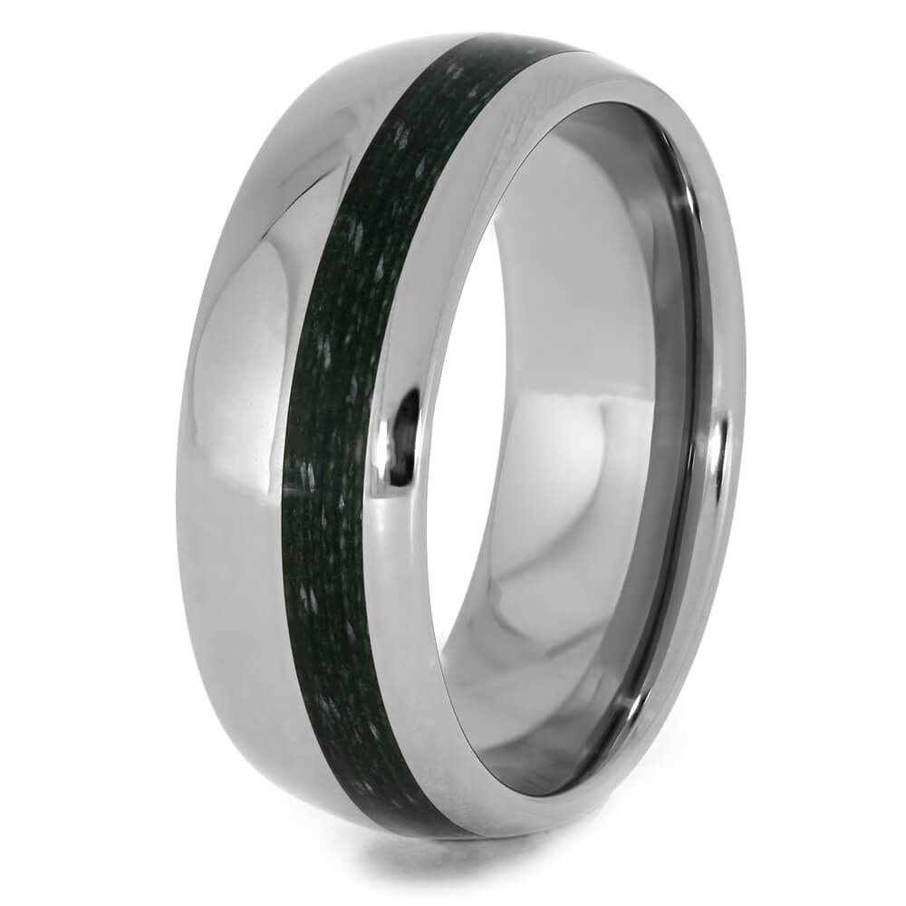 Green Fishing Line Men's Titanium Wedding Band-3941 - Jewelry by Johan