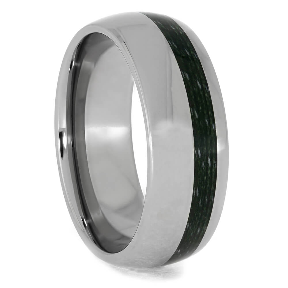 Green Fishing Line Men's Titanium Wedding Band-3941 - Jewelry by Johan