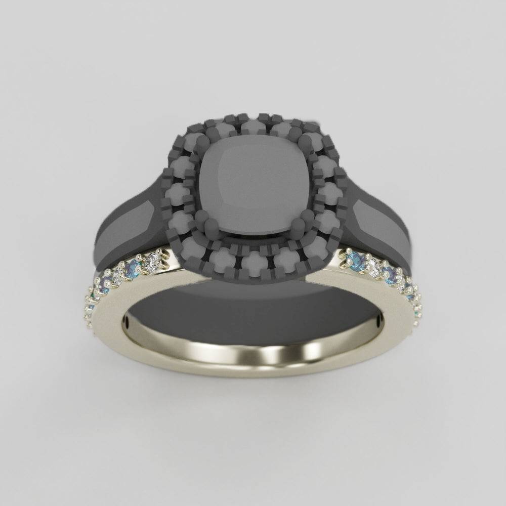 Custom Diamond and Topaz Wedding Band