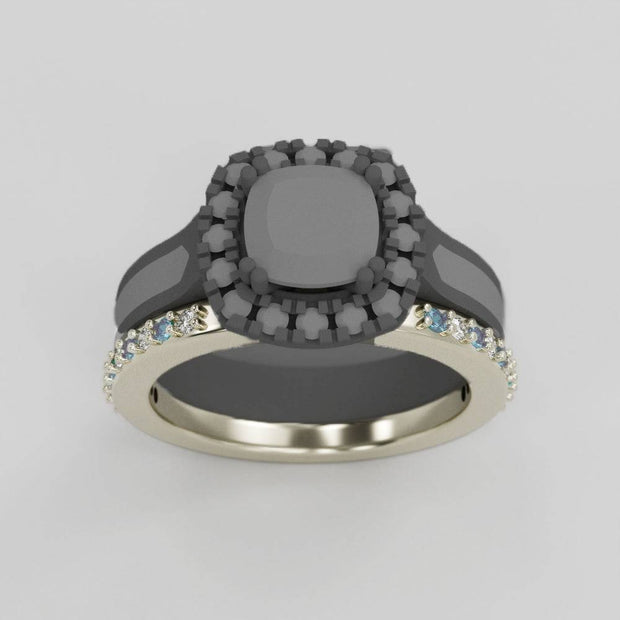 Custom Diamond and Topaz Wedding Band