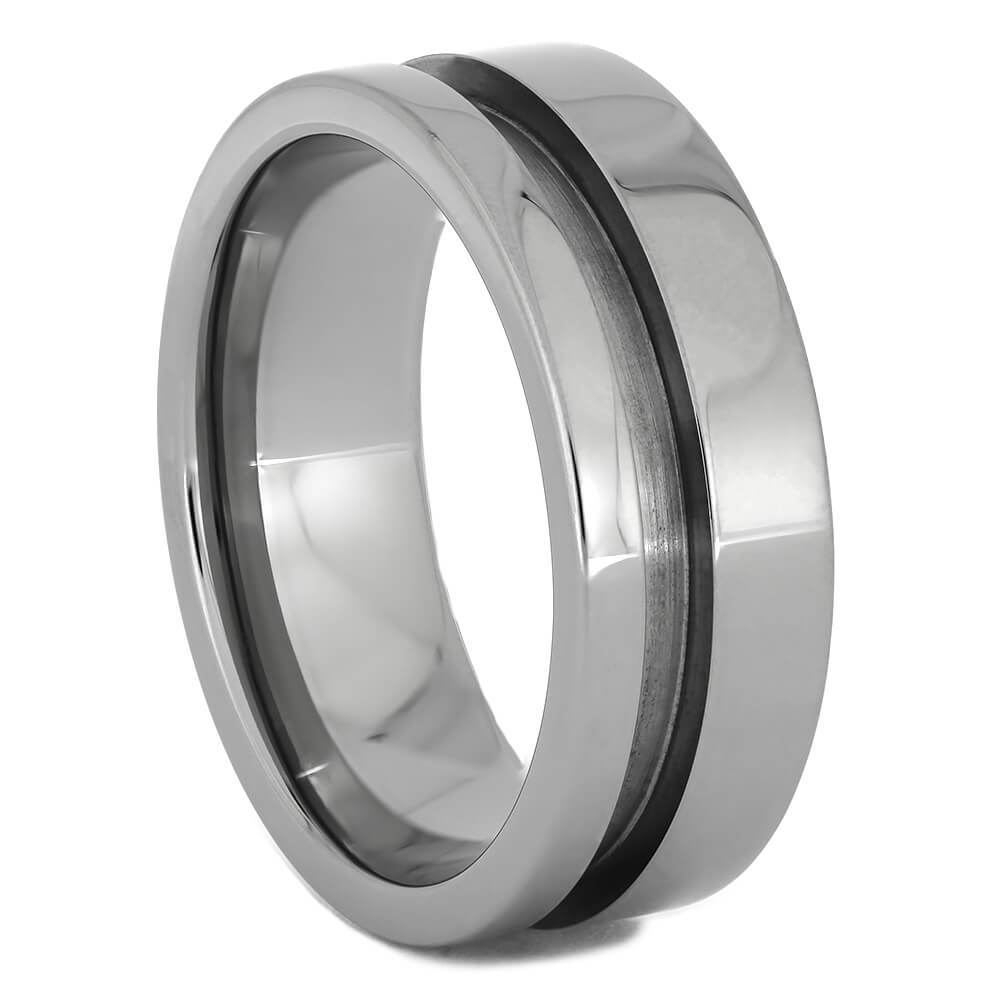 Interchangeable Core A, 8MM Titanium Ring With Off-Set Design-INTCORE-A - Jewelry by Johan
