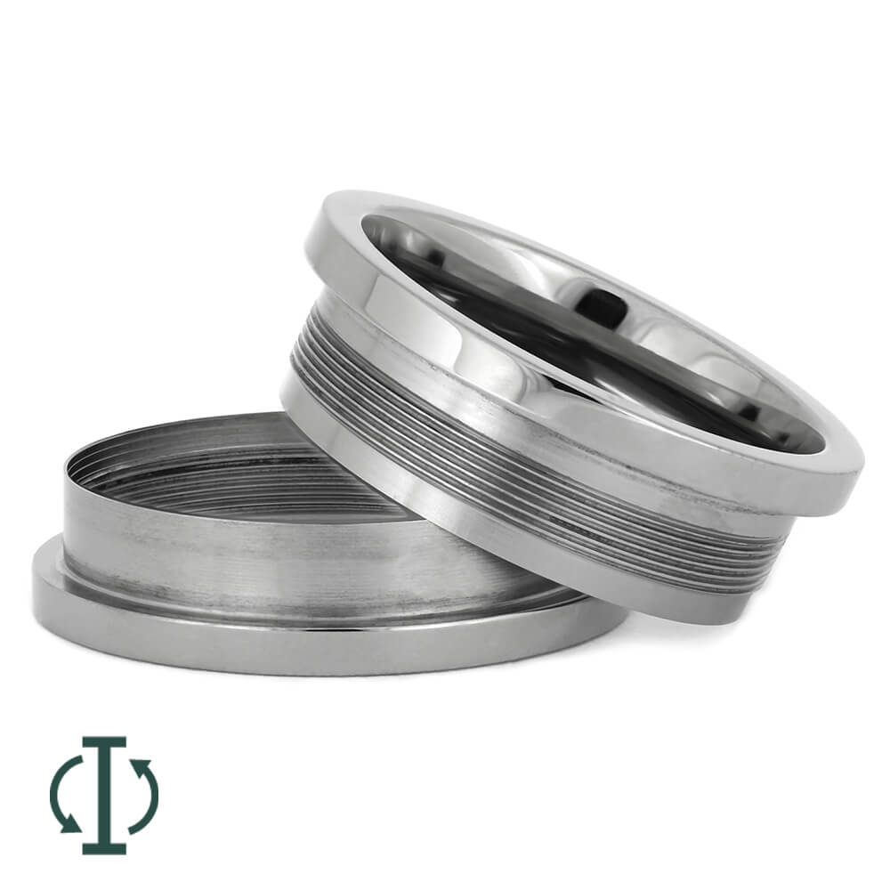 Interchangeable Core B, 8MM Titanium Ring with 1.5MM Edges-INTCORE-B - Jewelry by Johan