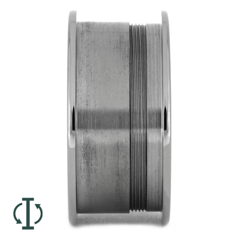 Interchangeable Core C, 8MM Titanium Ring with 1MM Edges-INTCORE-C - Jewelry by Johan