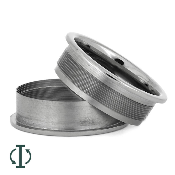 Interchangeable Core C, 8MM Titanium Ring with 1MM Edges-INTCORE-C - Jewelry by Johan