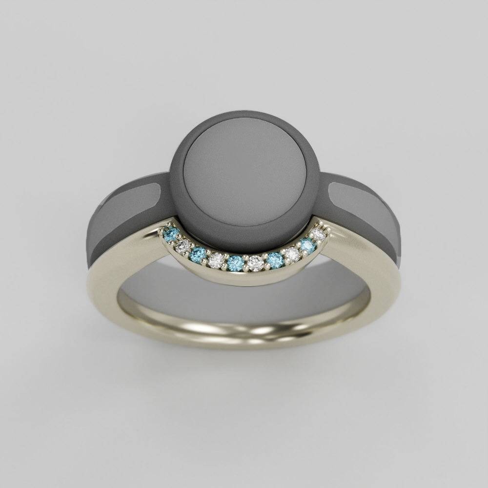 Custom Women's Wedding Band With Gemstones