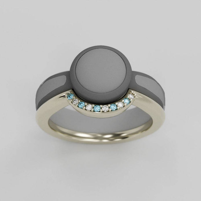 Custom Women's Wedding Band With Gemstones