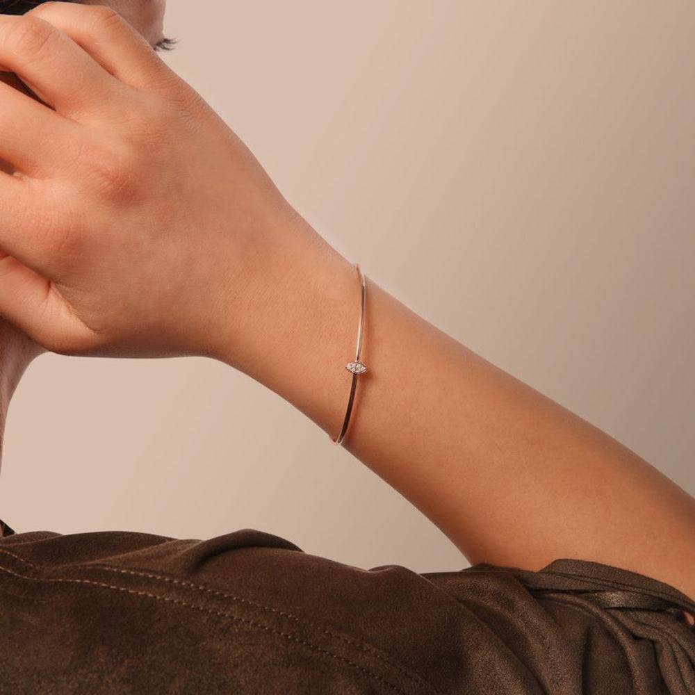 Diamond Bangle Bracelet in Rose Gold