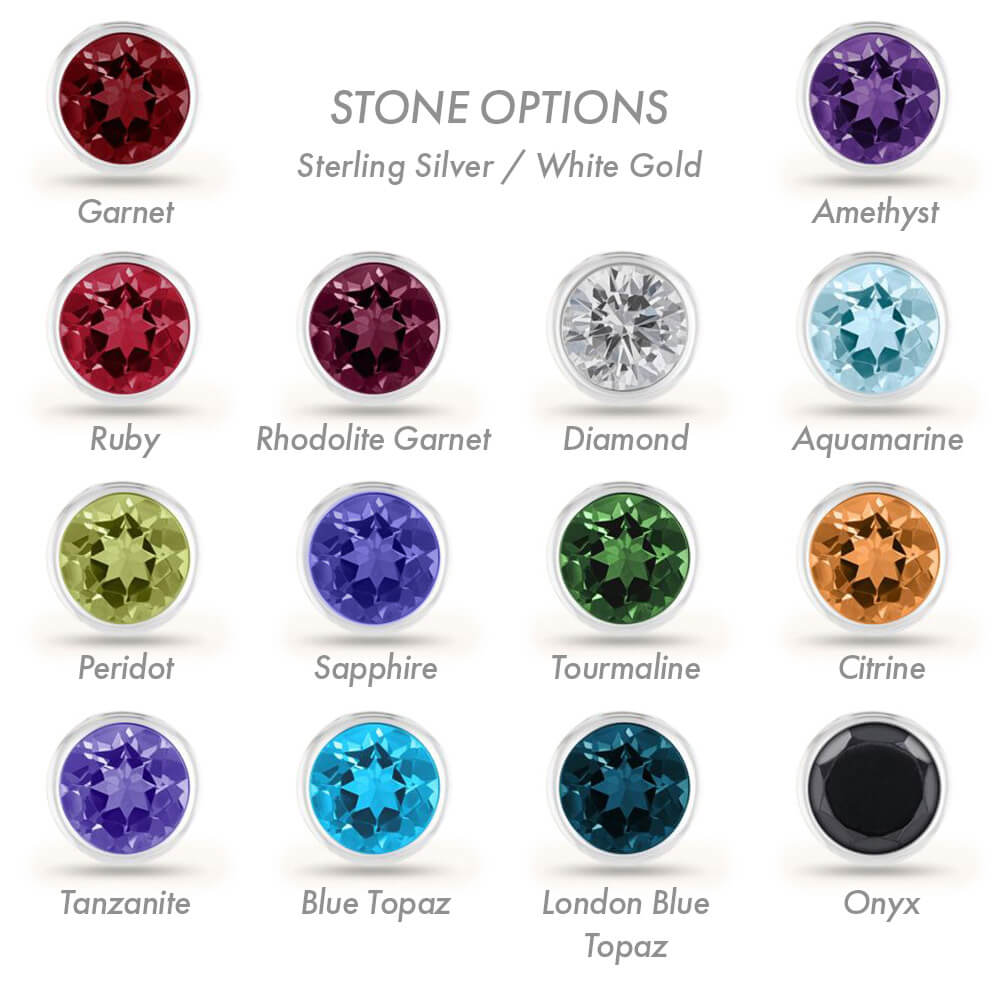 Gemstone Options | Silver or White Gold